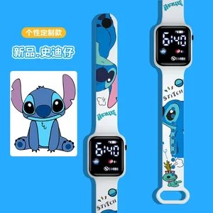 Disney's new Stitch Cartoon color printed student LED jam tangan elektronik modis dicetak persegi Y1 tombol jam tangan elektronik 12 krayon tambang penjualan terbaik - №