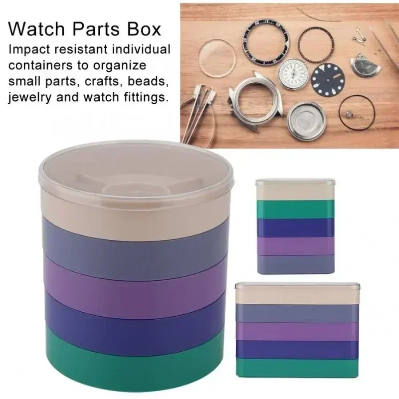 Watch Parts Box 5 Layer Watch Parts Storage Box Watch Tools for Screw Component Movement Hardware Parts for watchmaker