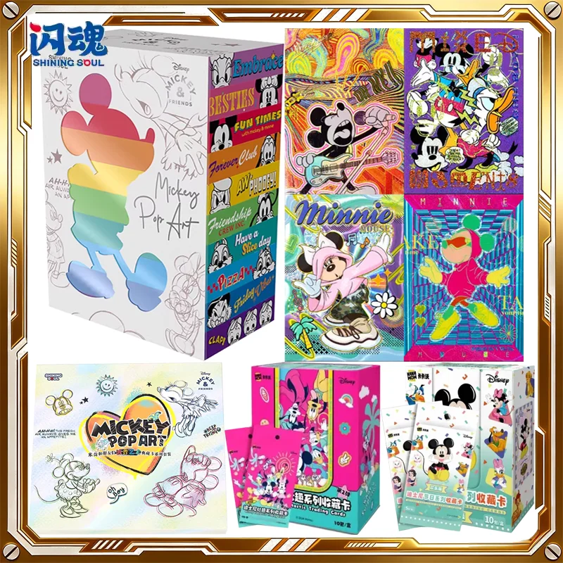 

Коллекционные карточки SHINING SOUL Disney Mickey & Friends в стиле поп-арт, загадочная коробка, аниме-карточки для игры, подарки на день рождения и праздники для детей