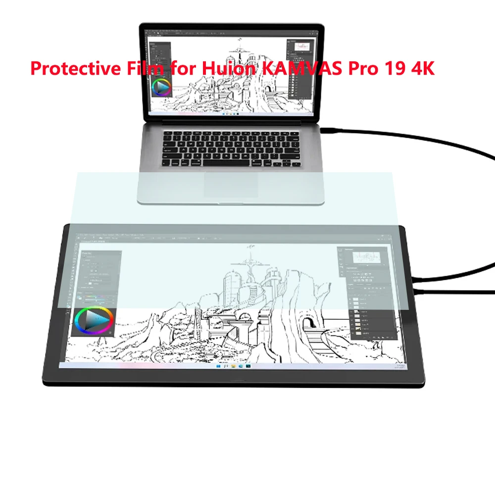 Protective Film for Huion KAMVAS Pro 19 4K Graphics Tablet Dsplay, Like Draw on Paper Protector for Digital Drawing Pen Tablet