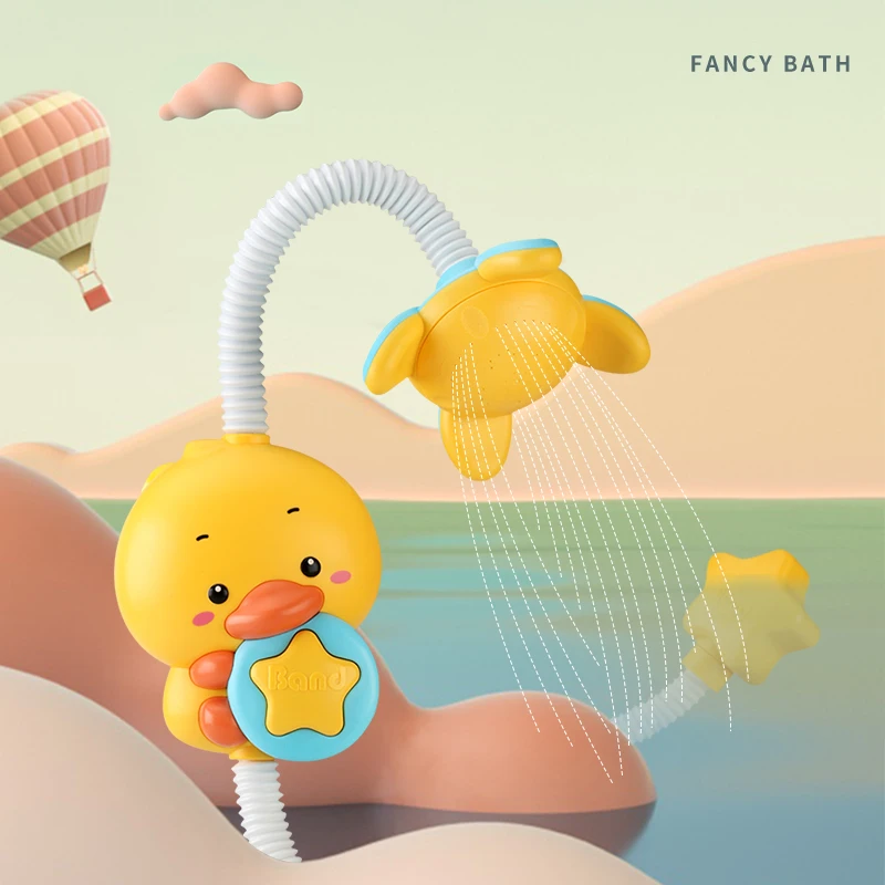 New Cute Duck Shower Electric Bath Toy for Kids Interactive Water Spray Play Game Sensory Toys Bathtime Fun Gift for Toddlers