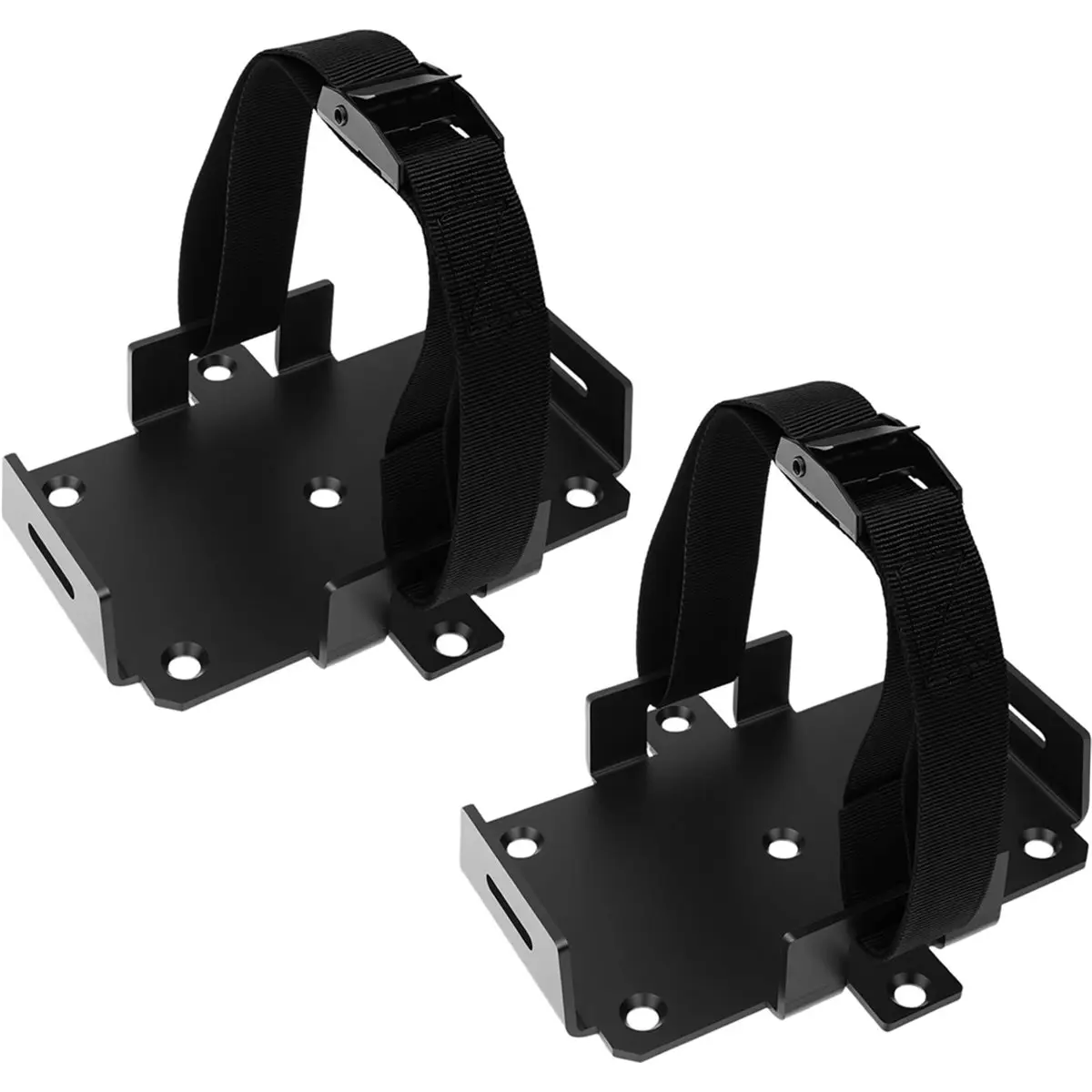 A50U 2pack Small Battery Tray Fit 12V-6V/6AH 7AH 8AH 9AH 12AH 15AH Batteries Adjustable Hold Down Strap Battery Mount