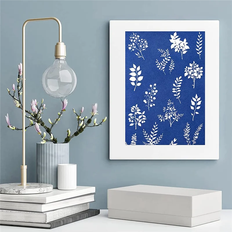 40 Pcs Sensitivity Nature Printing Paper With Acrylic Panel A5 Sun Printing Art Paper