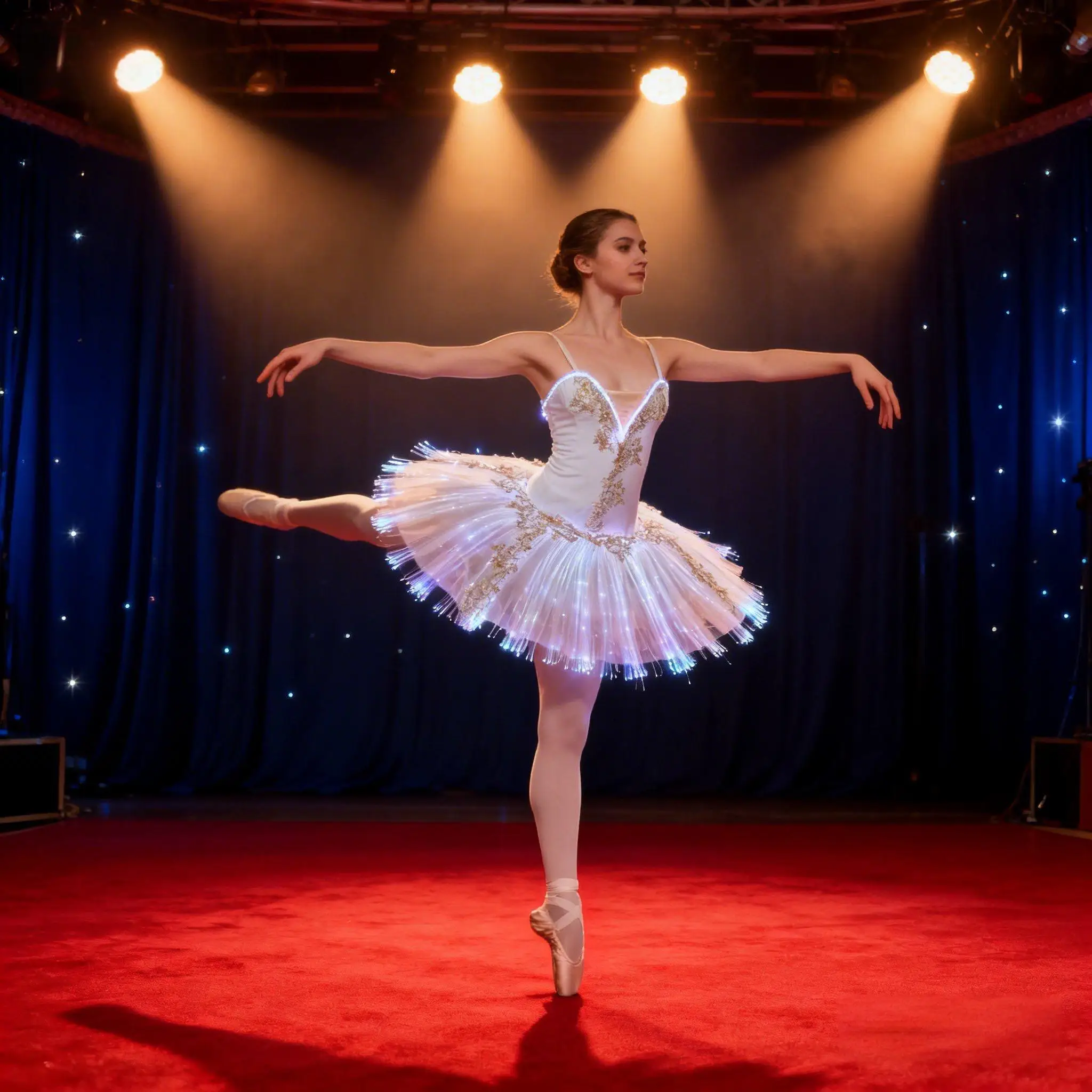 

RGB Color Changing LED Ballet Tutu Skirt for Women Light up Performance Skirt with Remote USB Rechargeable Dance Stage Costume