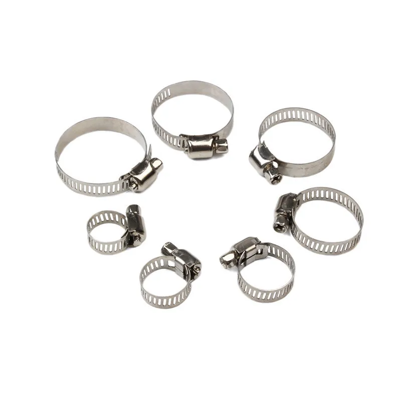 60 pcs boxed stainless steel clamp joint American throat clamp pipep oil pipe clamp 8-38mm set