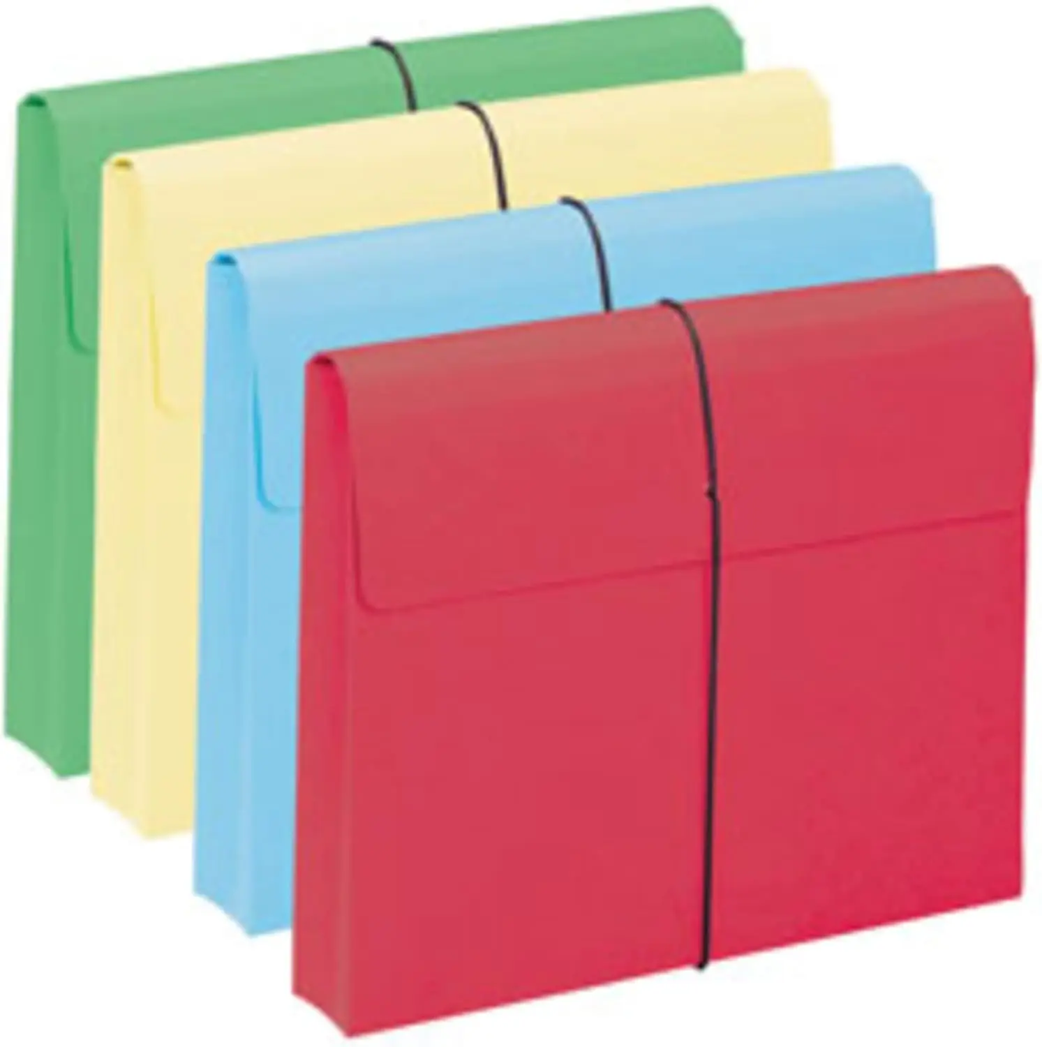 

Colorful Expanding File Wallet with Flap and Cord Closure, 2" Expansion, Letter Size, Assorted Colors, 10 per Box