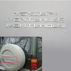 For Montero LS SR Emblem Sticker 3D Letter Car Body Rear Trunk ABS Silver Gold Black Nameplate Auto Logo Badge Decal