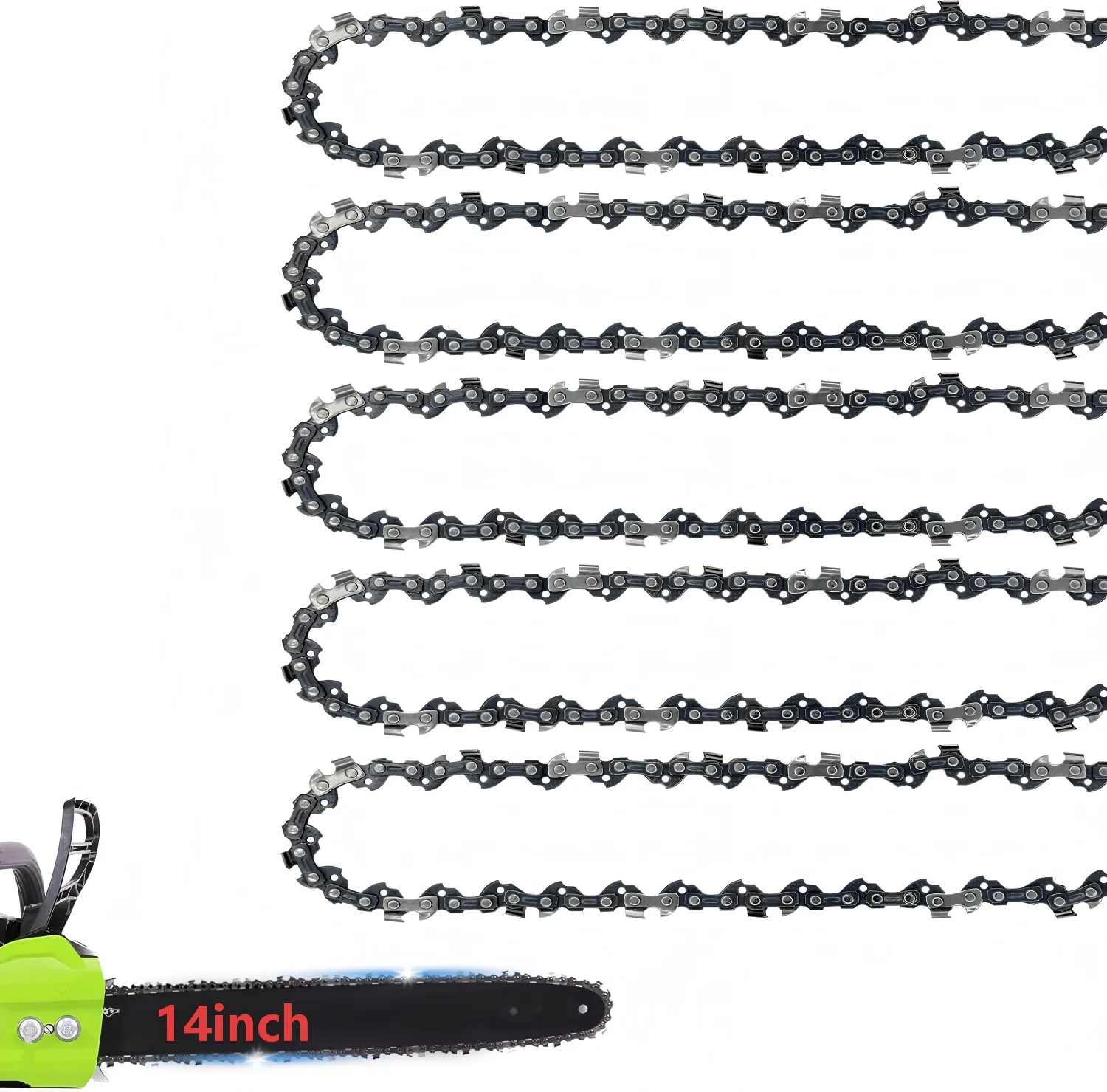 14 Inch Saw Chainsaw Chain 52 Drive Links 043' Gauge 3/8' LP Pitch Replacement Chainsaw Chains Fits Craftsman, Echo Dewalt