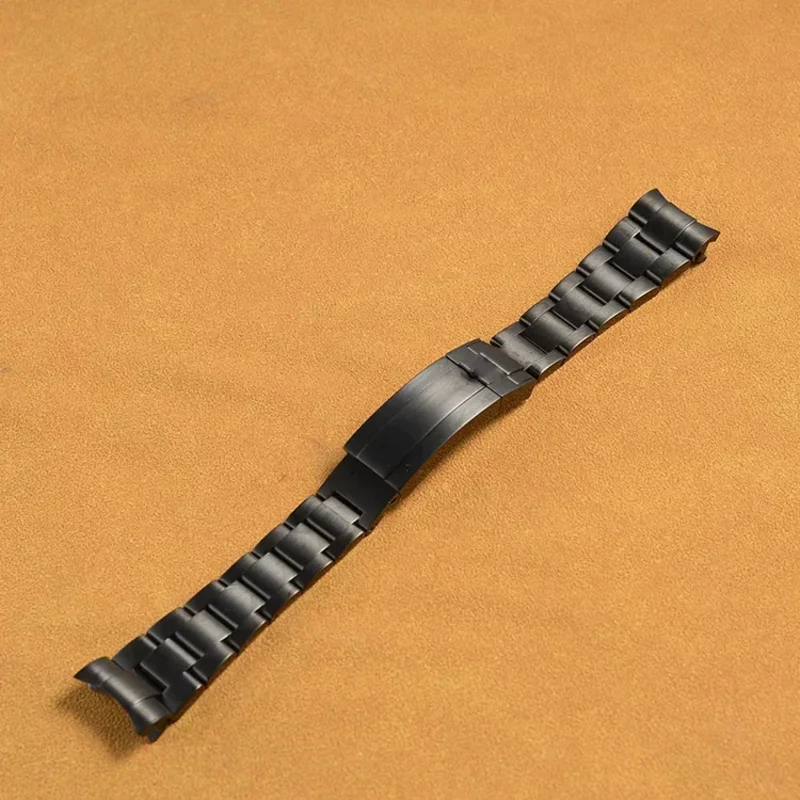20 مللي متر سوار ساعة ل رولكس الغواصة دايتونا سوب GMT الرجال غرامة ضبط سحب زر المشبك حزام أسود الفولاذ المقاوم للصدأ الساعات