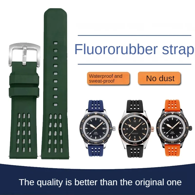 

Flat Interface Fluororubber Watch Band With Substitute Watch Captain Cook/DS/ Haima Series Men 20/22mm