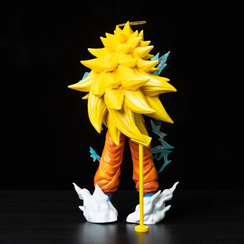 35cm dragon ball super saiyan goku posição de pé anime figura modelo estátua meninos coleção decoração desktop ornamento brinquedos