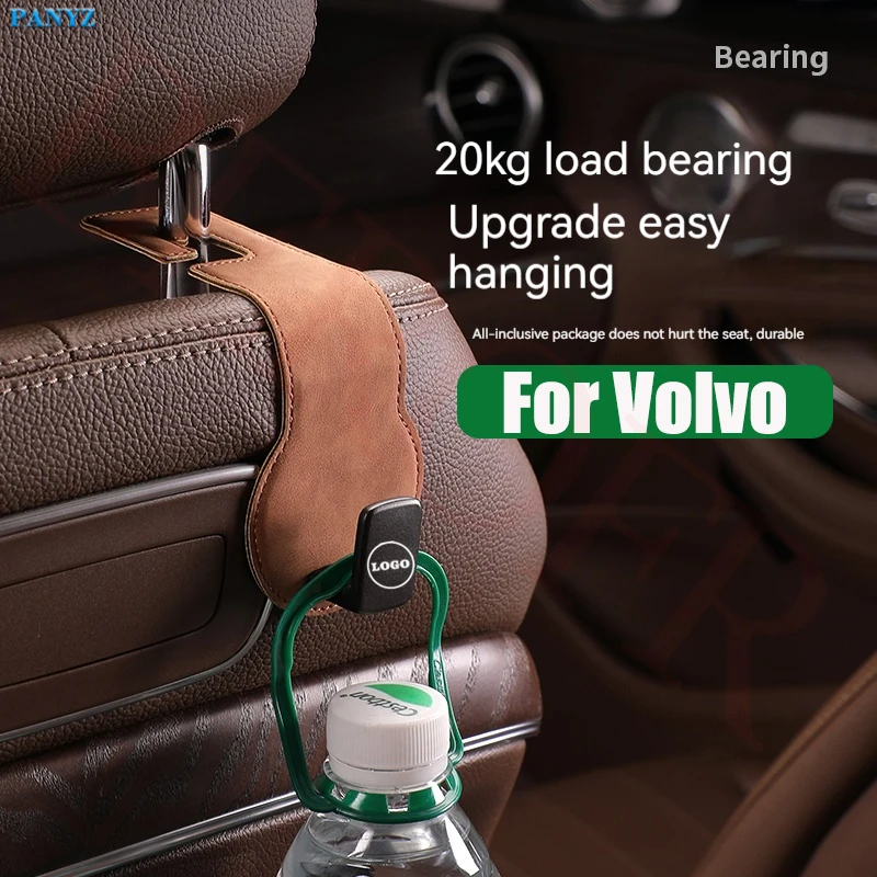 Car Seat Back Hook For Volvo Auto Storage Hanger Suede with Metal Car Seat Organizer Handbag Purse Coat Umbrellas Grocery