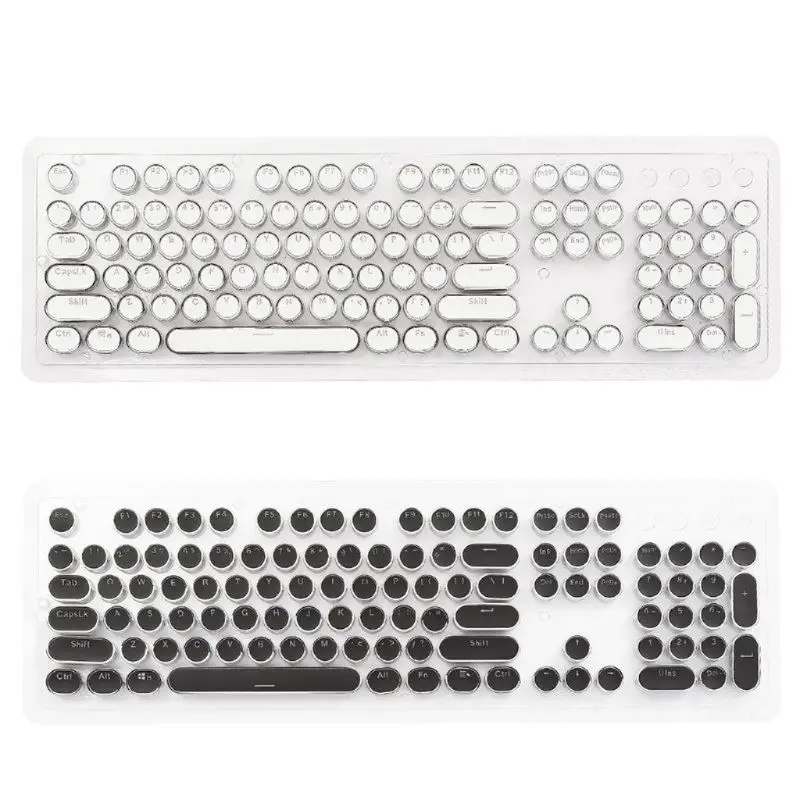 104Pcs/Set Retro Punk Keycaps Double Shot for Key Set Round Steampunk Themes Backlit for Cherry Mechanical Keyboard Dropship