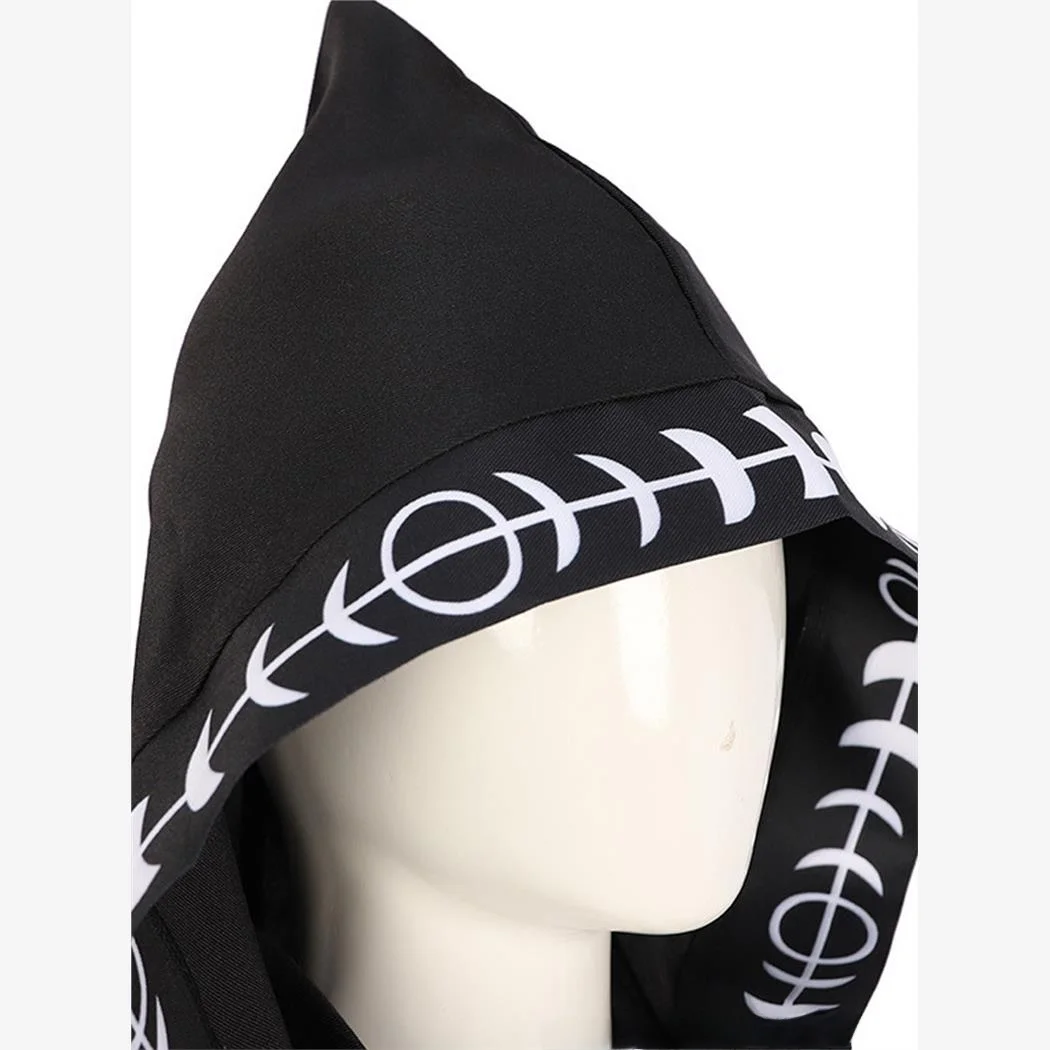 قبعة تنكرية من العصور الوسطى، زي مسرحي للهالوين، عباءة قصيرة مطبوعة بغطاء للرأس للنساء، زي مسرحي عرقي