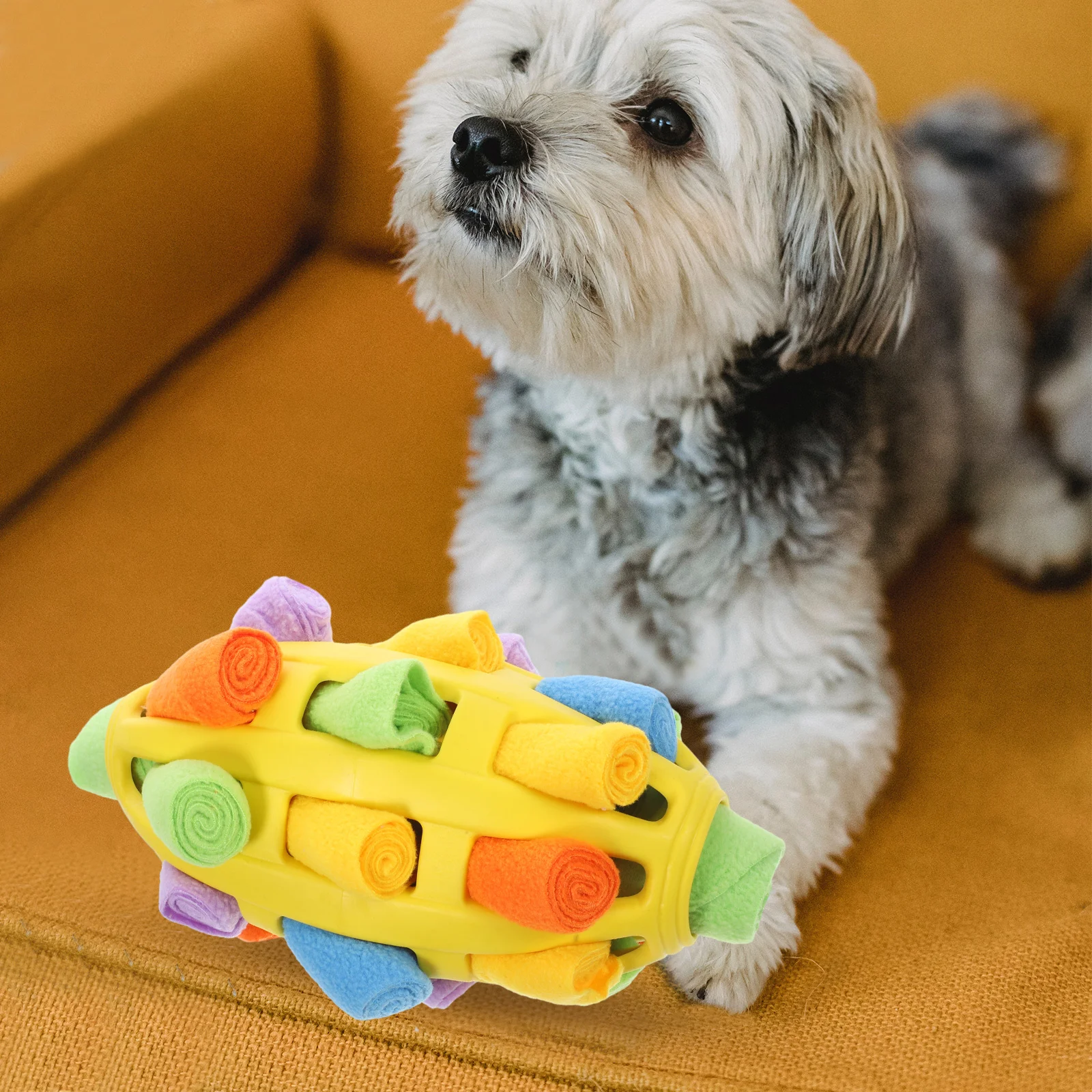 

Snuffle Ball Dog Food Dispenser Interactive Training For Mental Stimulation Boredom Relief Dog Enrichment Puzzle Treat Ball