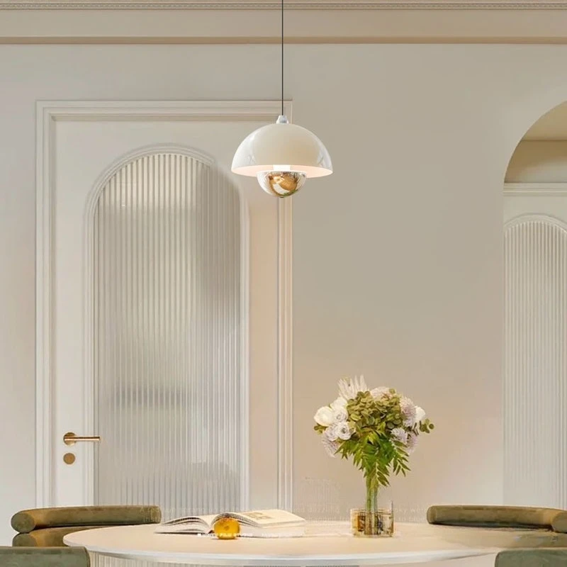 الحديثة نصف دائرة الحديد قلادة أضواء الحد الأدنى غرفة نوم رئيسية غرفة الطعام زهرة برعم رفع تصميم اليد كريم Hanglamps #3