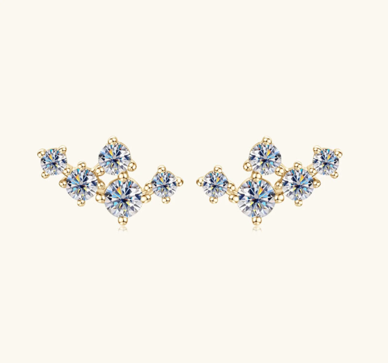 

[Angel's Smile] carat gemstone all moissanite earringsdiamond earrings women's party jewelry925 silver GRA Valentine gift