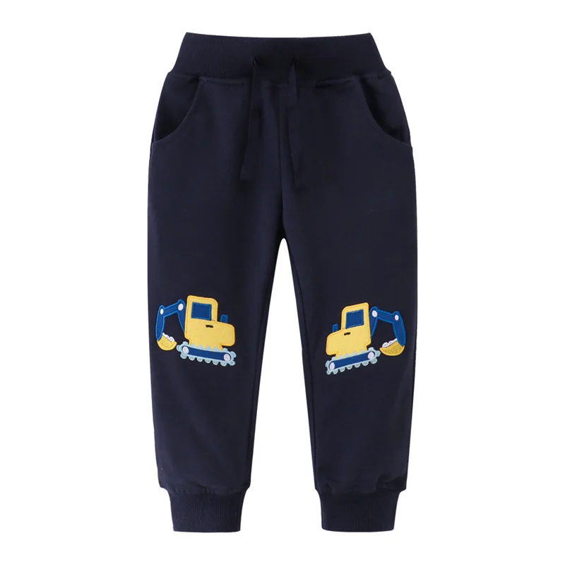 

2-7T Baby Kids Boys Sweatpants Forklifts Embroidery Cars Hot Selling Children's Trousers Autumn Spring Kids Clothing Pants