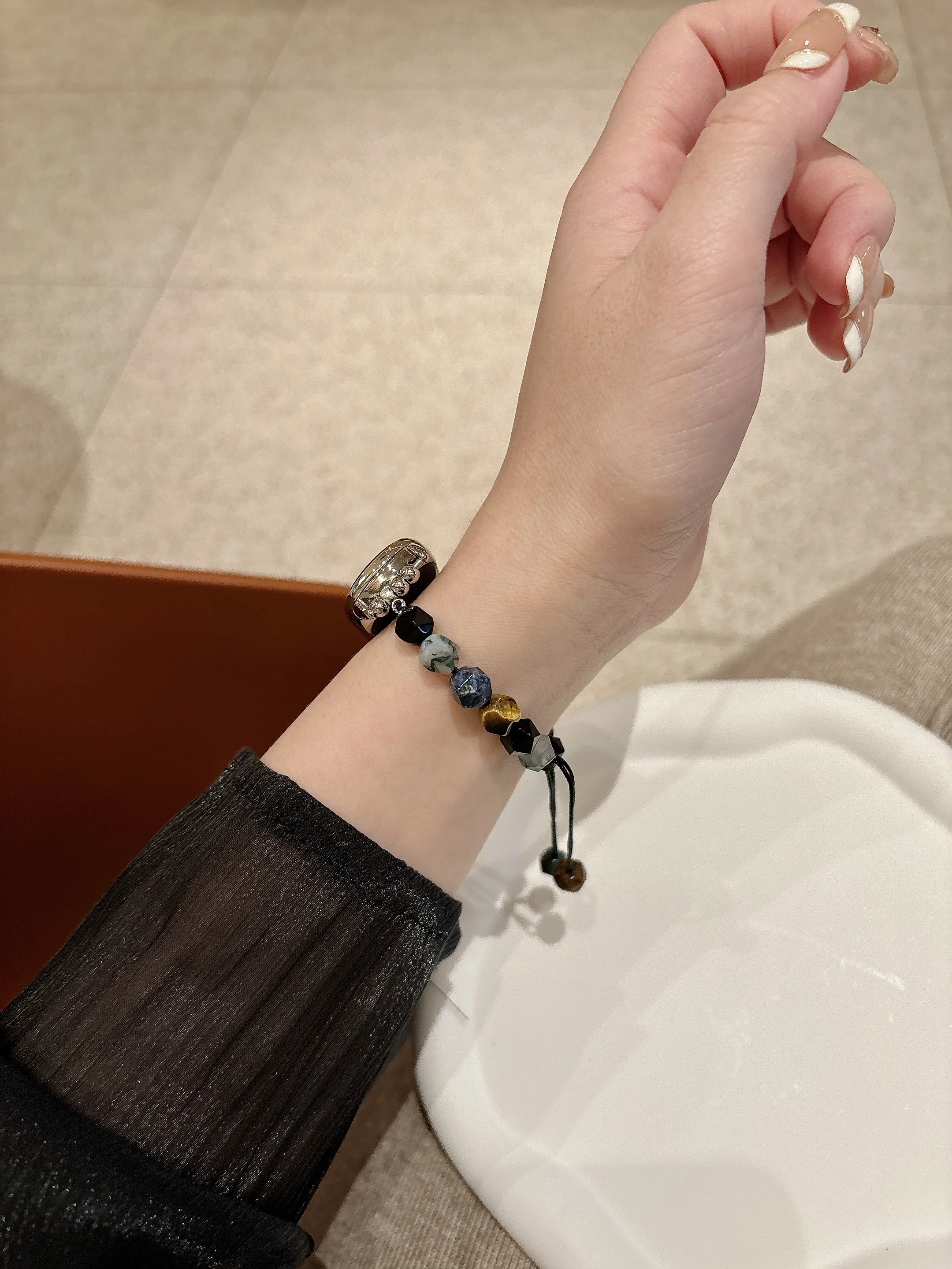 Luxury Bead bracelet Watch Band For Xiaomi 8 7 Mi Band 4 Wristband For Xiaomi Watch Band Miband 6 5 Natural Stone Bracelet Strap