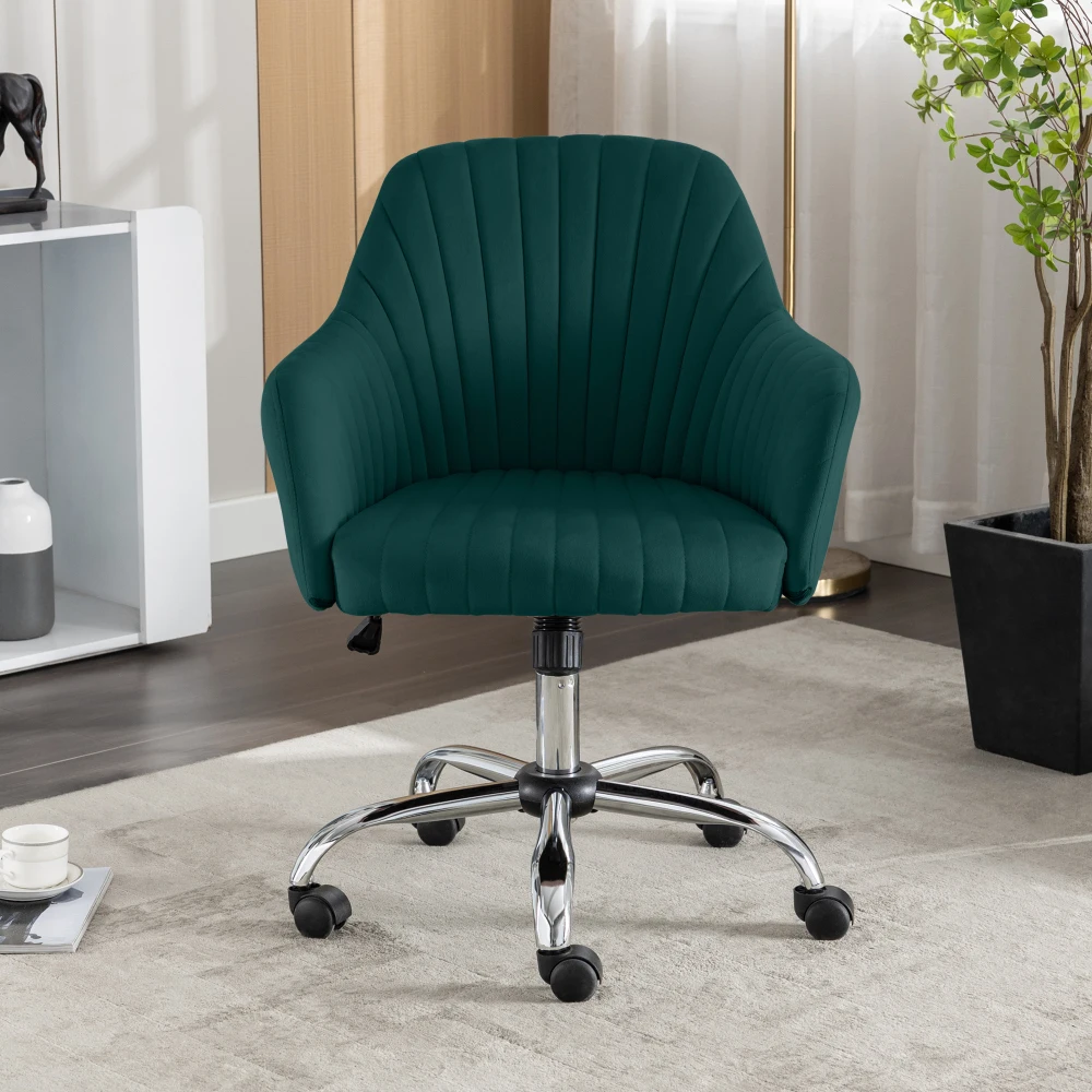 Accent Chair Modern Home Office Leisure Chair with Adjustable Velvet Height and Adjustable Casters Sillas De Oficina Furniture