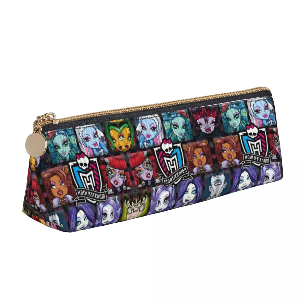 Lovely Pencil Case Monster High Pen Box Cartoon Cool Anime School Pencil Cases Boy Girl PU Leather Graphic School Stationery