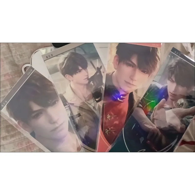 

4Pcs/Lot 3D Game Cartoon Love and Deepspace laser bookmark Caleb Xia YiZhou Plastic Cards for Gift and collection