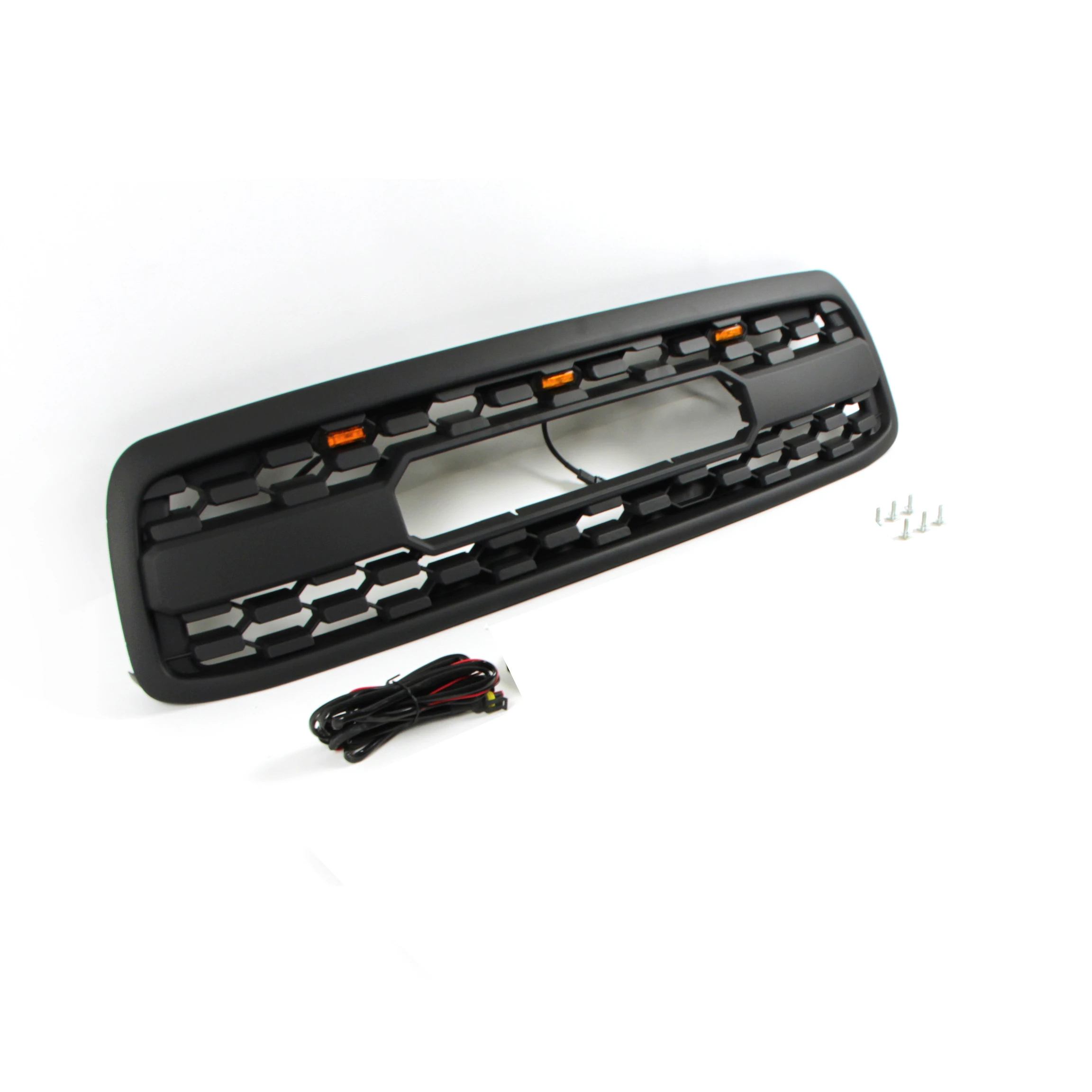 

Hot selling:Auto Parts New Design ABS Black Grille With Light Fit for