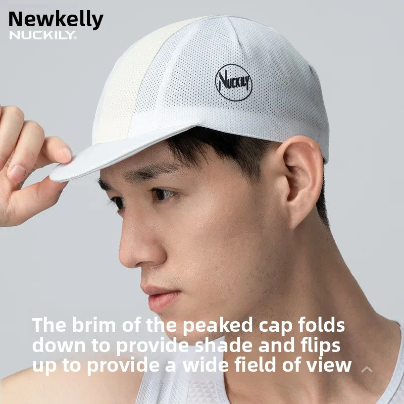 NUCKILY 35G Cycling Cap Flippable Reflective Visor Quick-Dry Elastic Fit Bike Running Hat