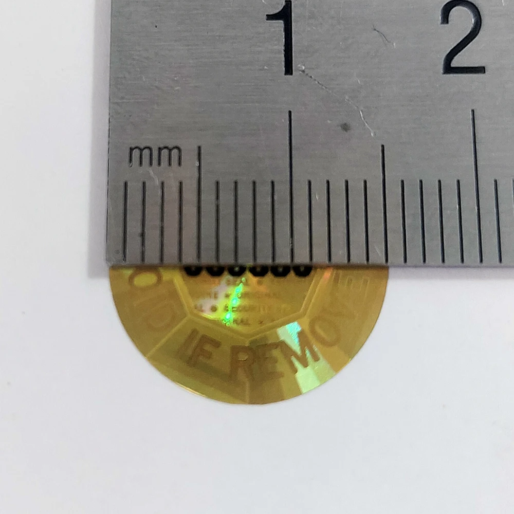 100 stücke 15mm Gold Farbe Hologramm Etikett Aufkleber Seriennummern Sicherheits siegel Achteck in authentischen echten Originals chutz