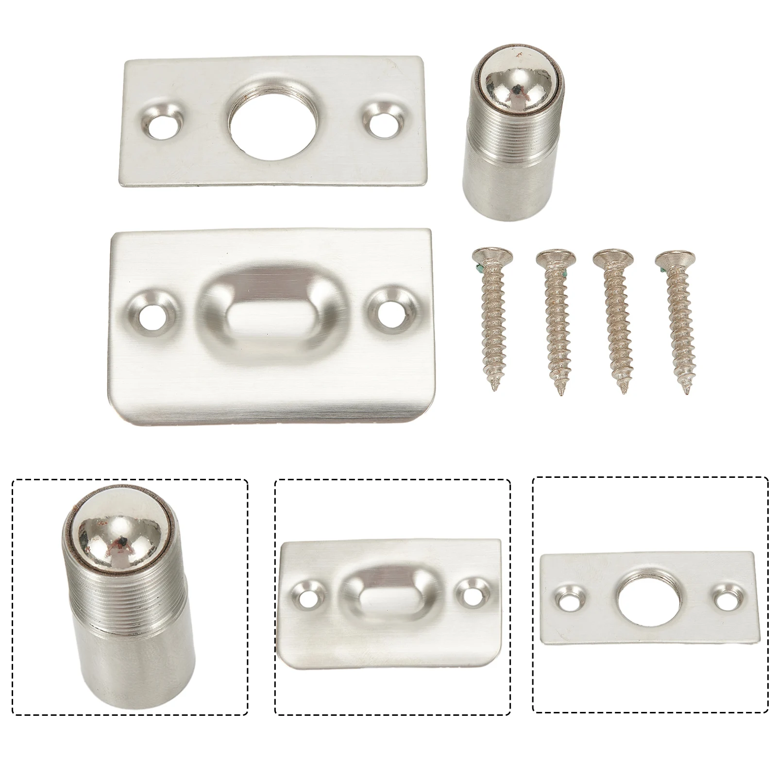 ステンレス製調整可能ローラーボールドアスプリングキャッチロック内部ラッチセットキャビネットゲートドアラッチ（家庭、オフィス、ホテル用）