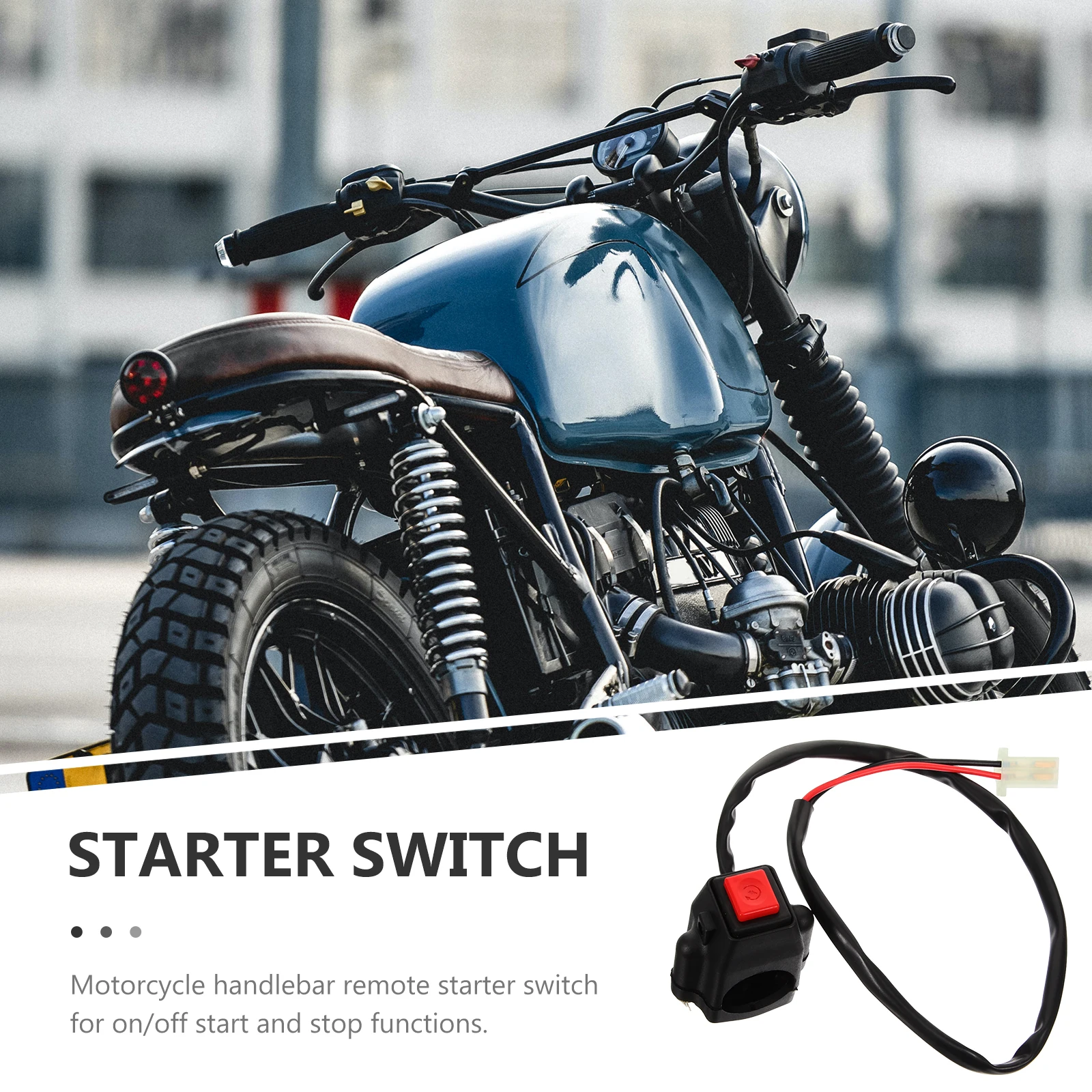 

Motorcycle Handlebar Remote Starter Switch Push Button Start Stop Horn Control Waterproof Wear Resistant Aluminum Alloy Multi