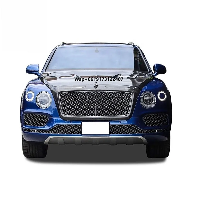 

For Bentayga Carbon Fiber Grille Meshes Front Bumper Grille Trim Cover 2017 Auto Parts