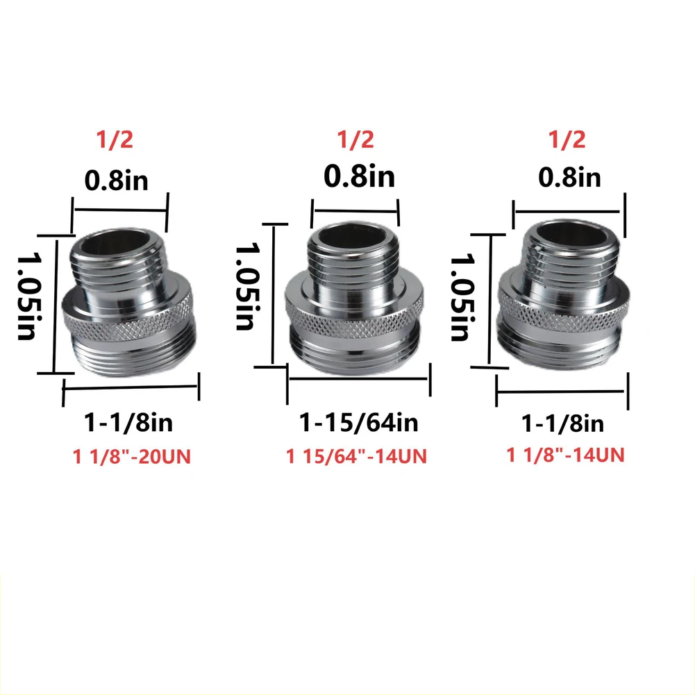 3Pcs Shower Arm Adapter Set Brass Chrome Finish Ball End Swivel for 12 Inch Male Pipe Thread Multiple Thread Sizes