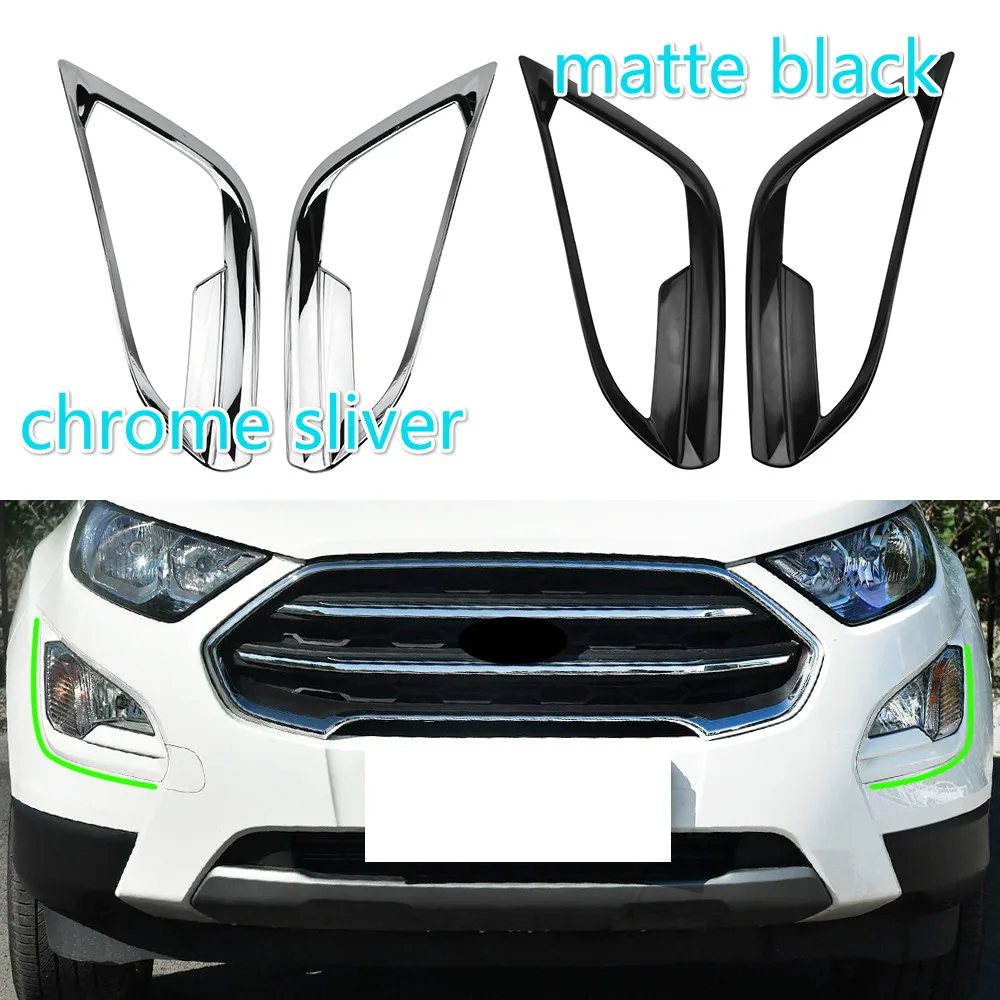 

For Ford Ecosport 2018 2019 2020 Accessories 2 Colors ABS 2Pcs/Set Car Front Fog Lamps Cover Fog Light Trim Sticker