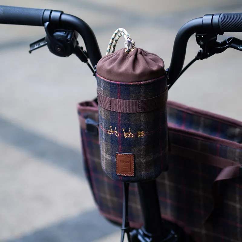 

Mover Retro Wool Plaid Water Bottle Bag Waterproof Handlebar Saddle Tail Bag Multipurpose Crossbody Bike Cup Holder For Brompton