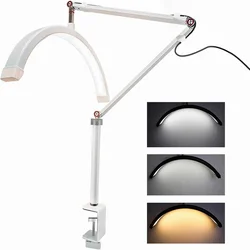 2024 NEW Desktop LED Video Light Half-moon Fill Light 3000K-6000K C-Clamp for Beauty Salon Makeup Live Streaming Bedside