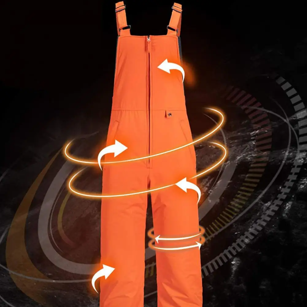 

Men Ski Pants Adjustable Shoulder Strap Waterproof Windproof Winter Metal Zipper Warm Snowboard Overalls Snow Bibs Male Clothing