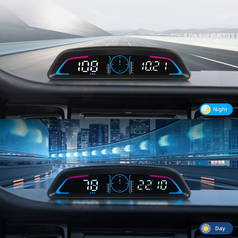 Car OBD HUD B3 Head Up Display Digital Speedometer Overspeed Alarm Clock RPM Voltage Water Temperature Multifunctional Display