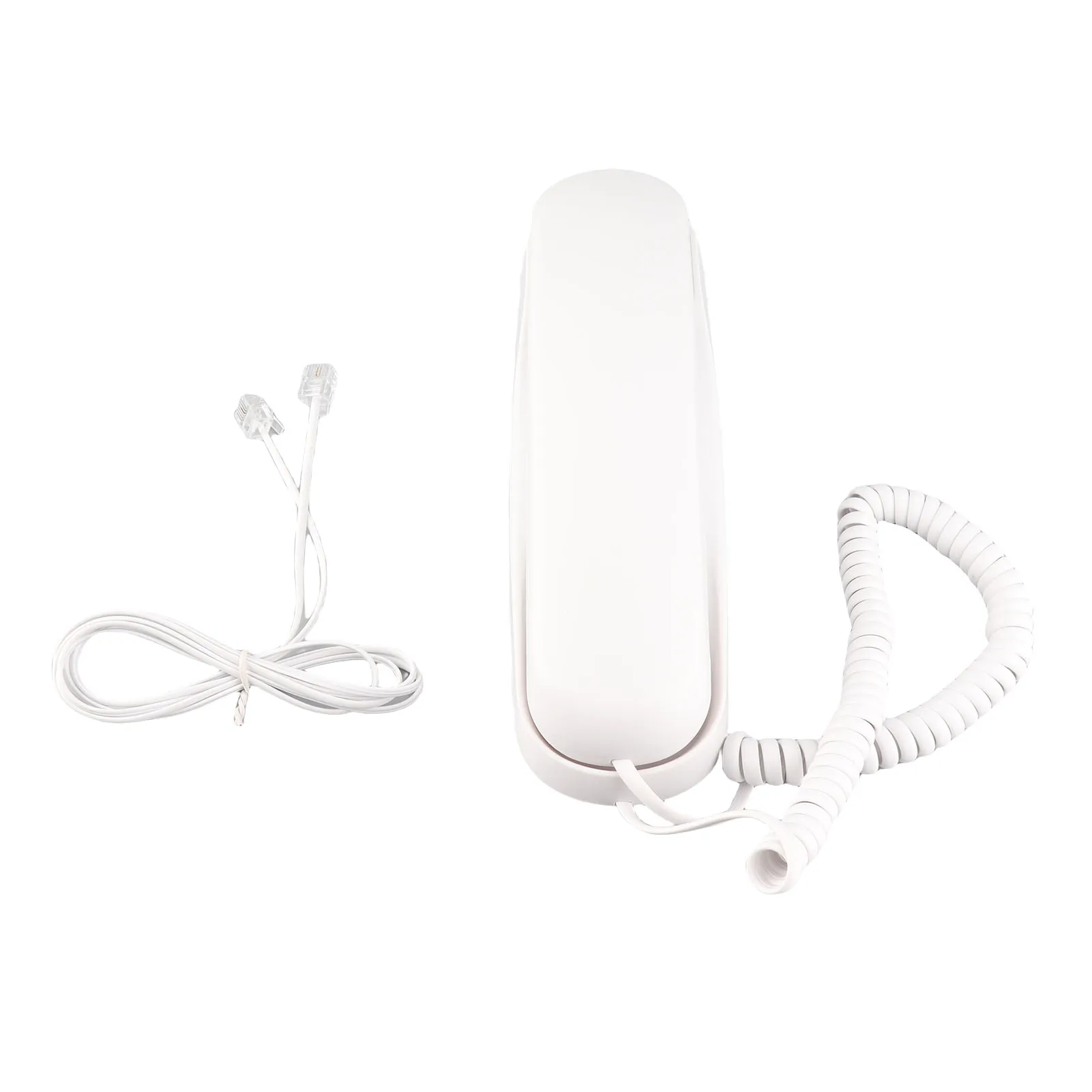 Protable Corded Phone Support Pause Last Number Redial Wall Mountable Landline Telephone with Lighted Keys for Home Office White