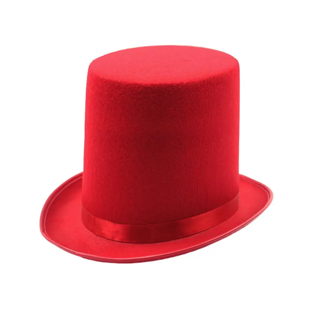 Men Black Top Hat Elegant Black Top Hat for Magicians Performances Role Play High British Style Felt Hat for Men Women Dressing