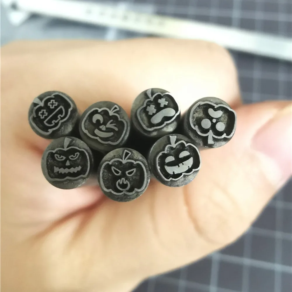 5mm Halloween Pumpkin Design Metal Stamps Jewelry Making Tool Ring Bracelet Craft Punch Steel Punching Stamper Leather Silver