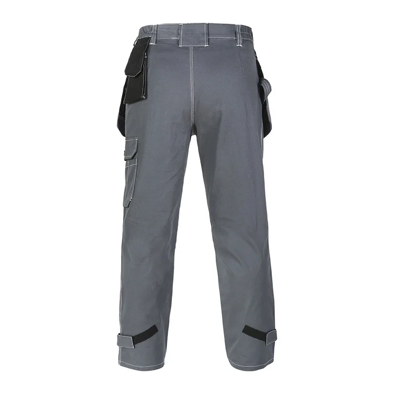 Pantalones de trabajo para hombre, algodón mecánico con rodilleras, pantalones de construcción, trabajo para hombre, pantalones Cargo con múltiples bolsillos para hombre