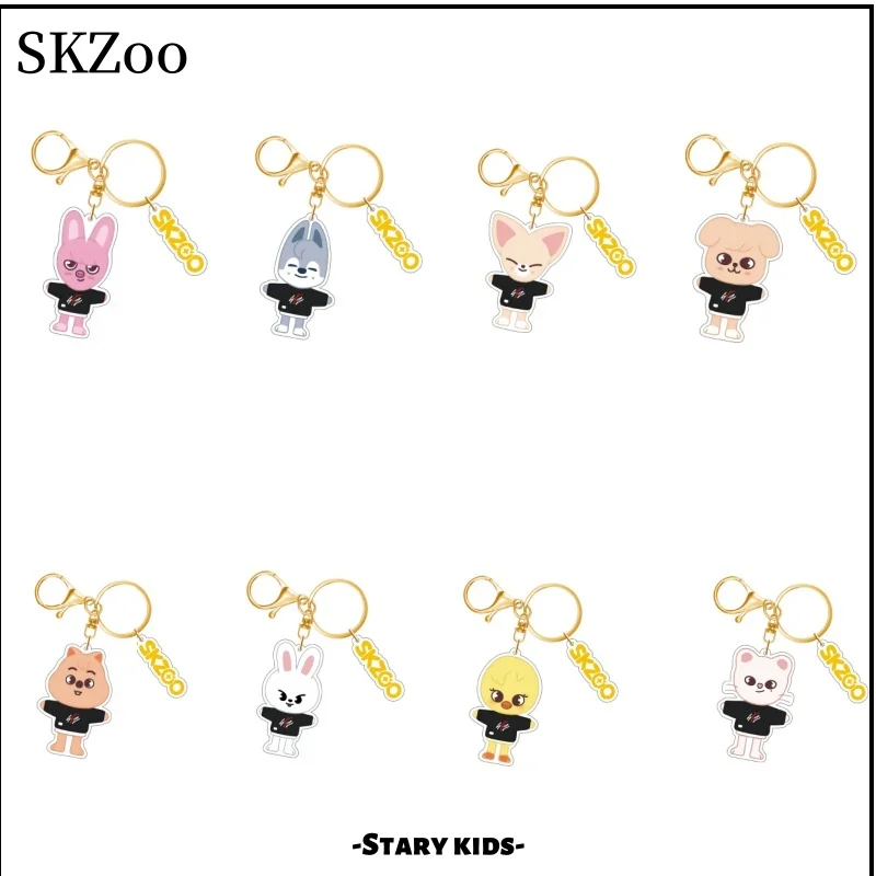 

Straykids Stray Children Acrylic Keychain SKZoo Cartoon Keyring Accessories Bag Pendant 8 Pack Cheaper Mini Decoration