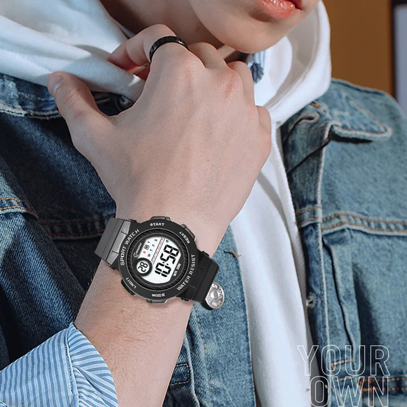 ZH219 New Fashionable Student Electronic Watch Alarm Clock Waterproof LED Night Light Swimming Children's Watch ﻿