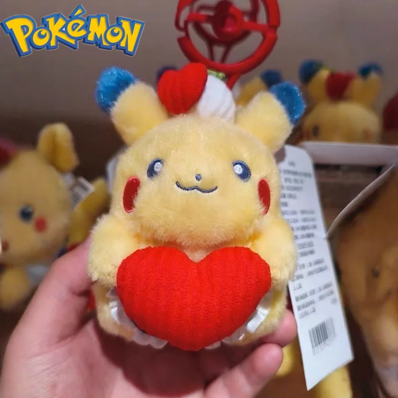Set de Llaveros de Peluche de la Serie Oficial Pokémon Cafe: Pikachu, Serie Restaurante Heart & Burger, Colgante de Peluche, Chino Simplificado