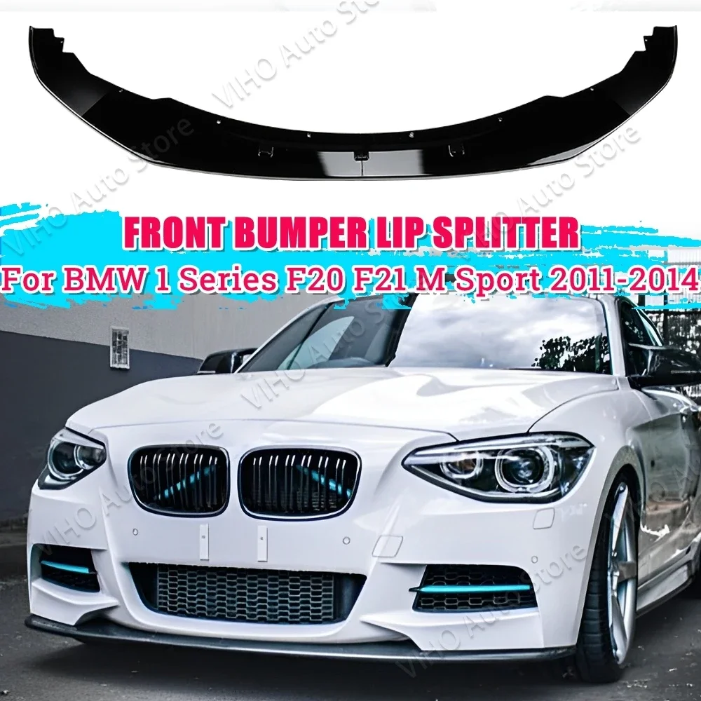 For BMW 1 Series F20 F21 M135i Pre LCI Car Front Bumper Lip Body Kit Spoiler Splitter Canard Lip Splitter M-Sport 2012-2015