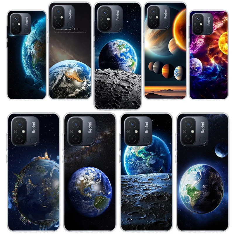 Earth Stars Space Phone Case for Xiaomi Redmi 12 10 9 9A 9C 9T 12C 8 8A 7 7A 10A 10C 6 6A K70 K60 K20 K40 Pro S2 Soft Cover