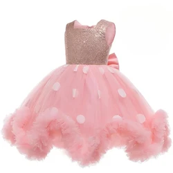 Kids Clothes Baby Girls Pink Tutu Dess Toddler Girl Birthday Party Princess Flower Girl Dresses Christmas Halloween