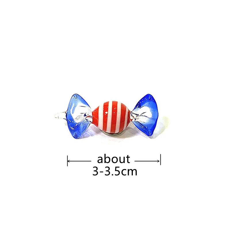 2pcs Handmade Mini Candy Charms Glass Pendant Ornaments Colorful Styles Adorable DIY Jewelry Making Supplies or Christmas Decor