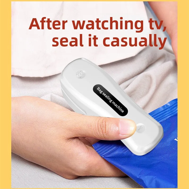 Rechargeable Mini Bag Sealer 2-In-1 Heat Sealer with Cutter for Chip Bags Portable Food Storage Snacks Freshness
